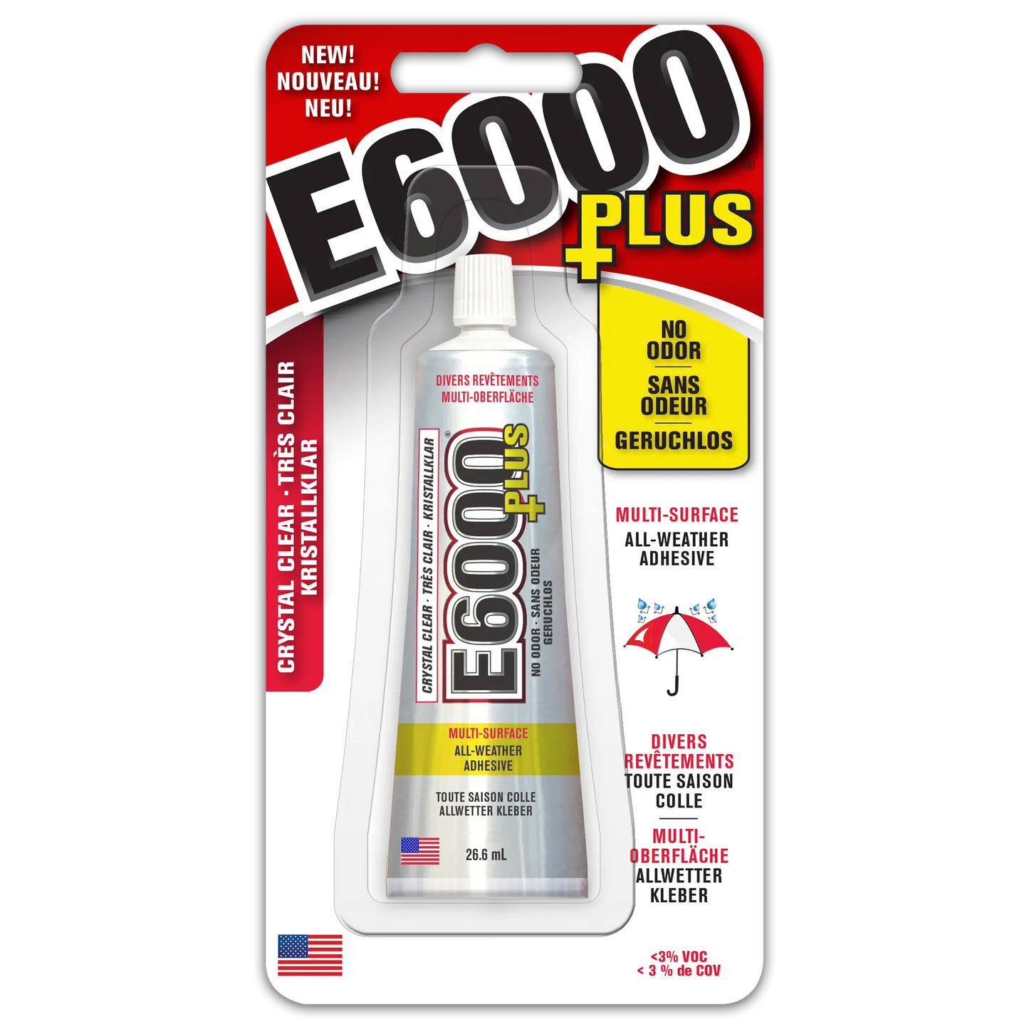 e6000 plus glue 26.6ml tube front view