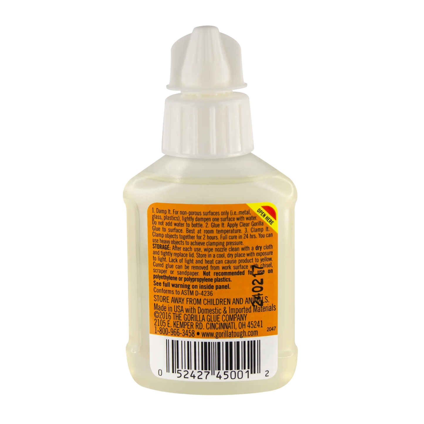 gorilla glue clear bottle 51ml back view