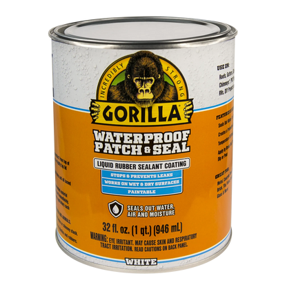 gorilla liquid waterproof patch and seal white 946ml front view