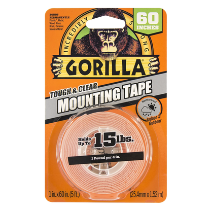 gorilla mounting tape double sided tough and clear front view