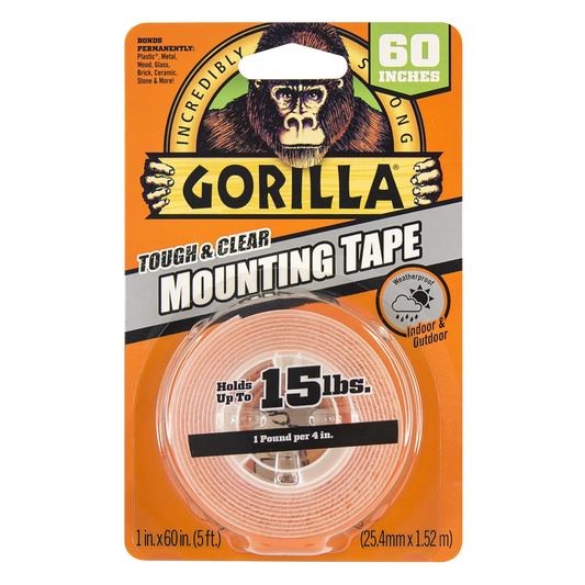 gorilla mounting tape double sided tough and clear front view