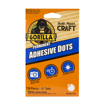 gorilla permanent adhesive dots front view