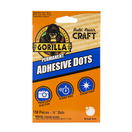 gorilla permanent adhesive dots front view