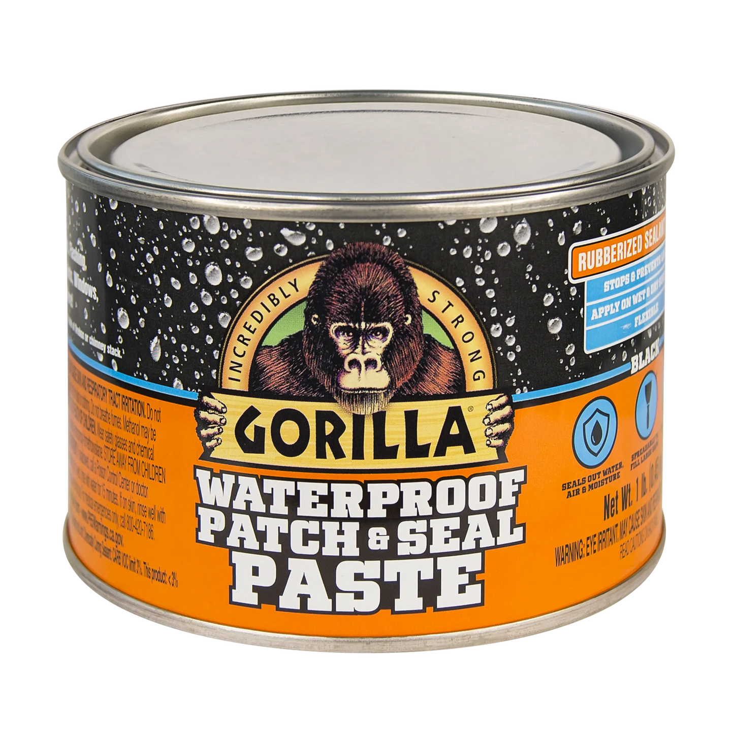 gorilla rubberized sealant paste black 450g front view