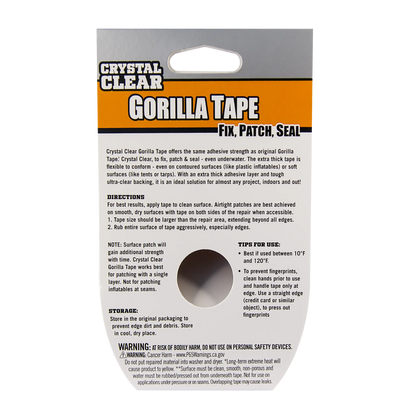 gorilla crystal clear repair tape 8.2m back view