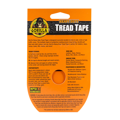 gorilla heavy duty tread tape back view