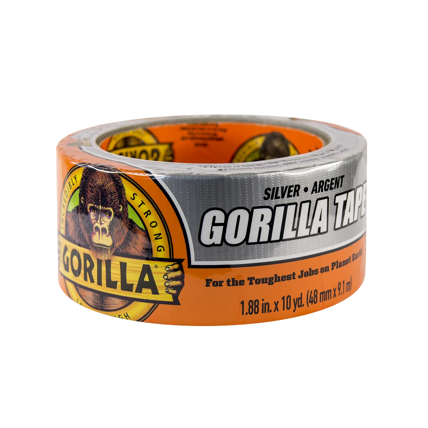 gorilla tape silver grey 9.1m flat view