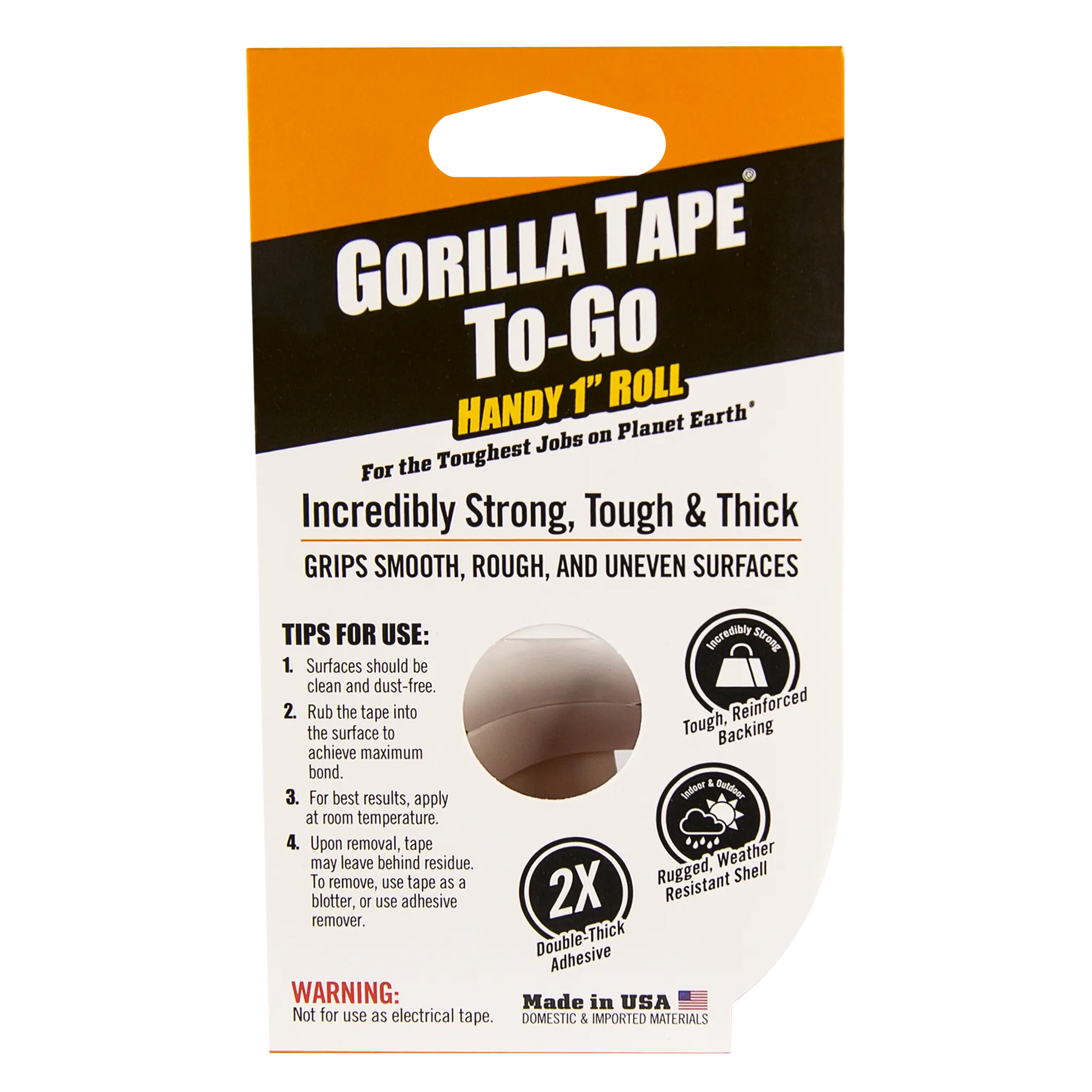 gorilla to go tape back view