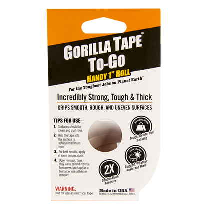 gorilla to go tape back view