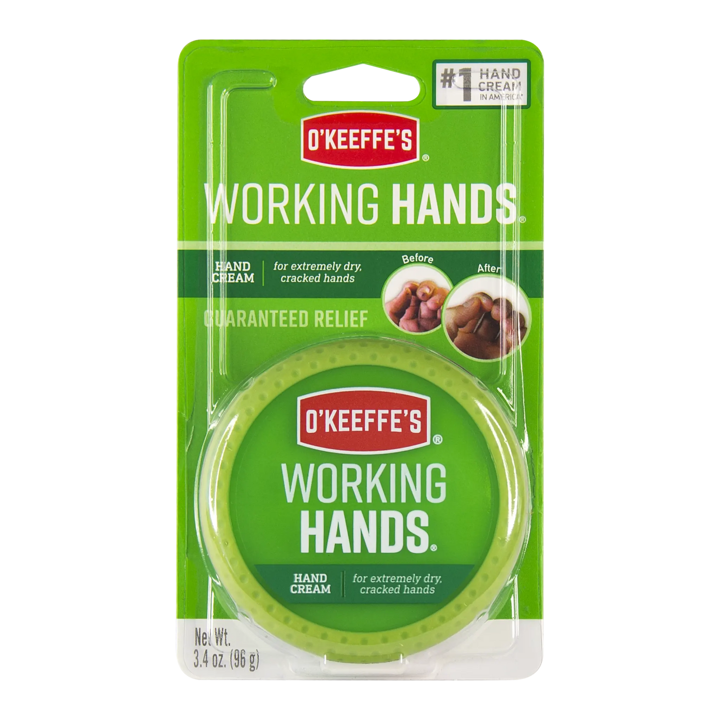 o'keeffe's working hands cream jar 96g front view